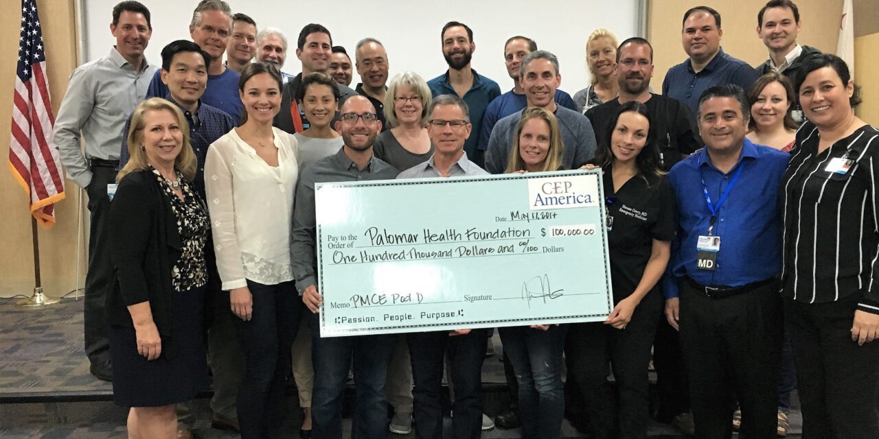 CEP America Donates $100,000 To Expand ER At Palomar Medical Center