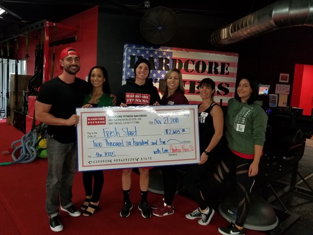 Hardcore Fitness San Diego Donates $2,600 To Nonprofit Fresh Start