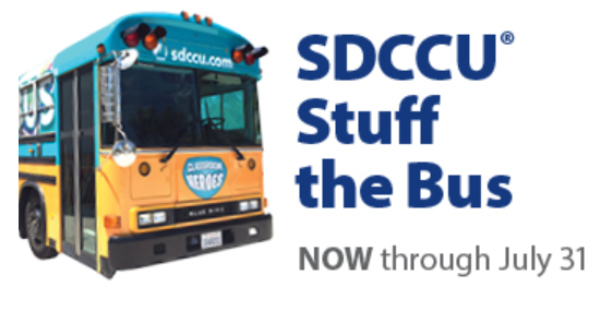 San Diego County Credit Union’s Stuff the Bus raises funds for school supplies for homeless students