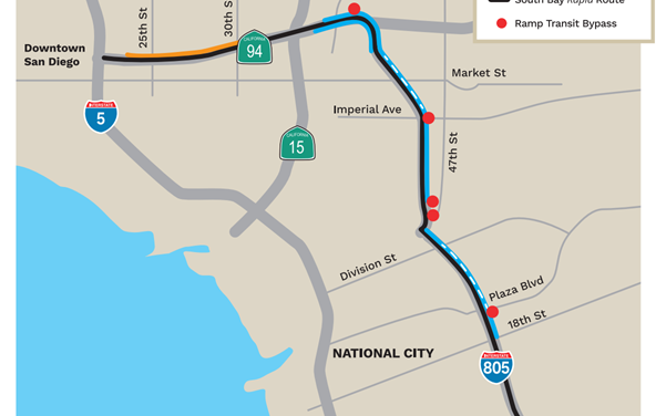 ‘Bus on Shoulder’ pilot program extends Transit-Only Lane along I-805, SR 94