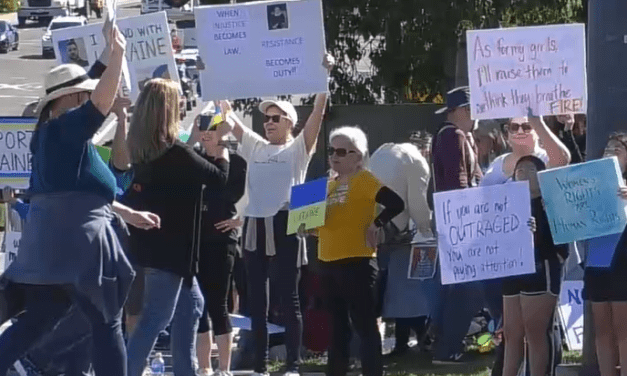 Protesters rally on International Women’s Day with political message