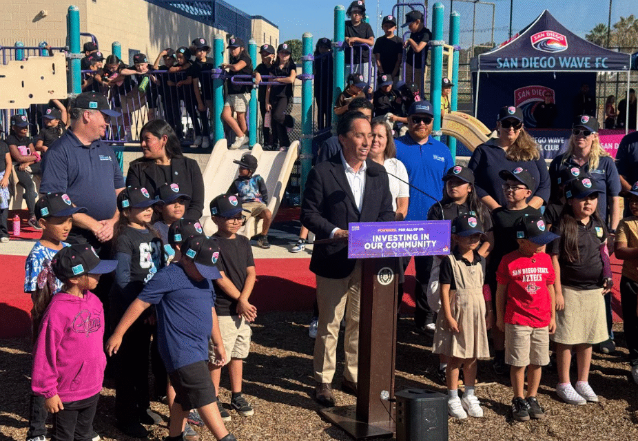 San Diego and Wave FC celebrate playground resurfacing project