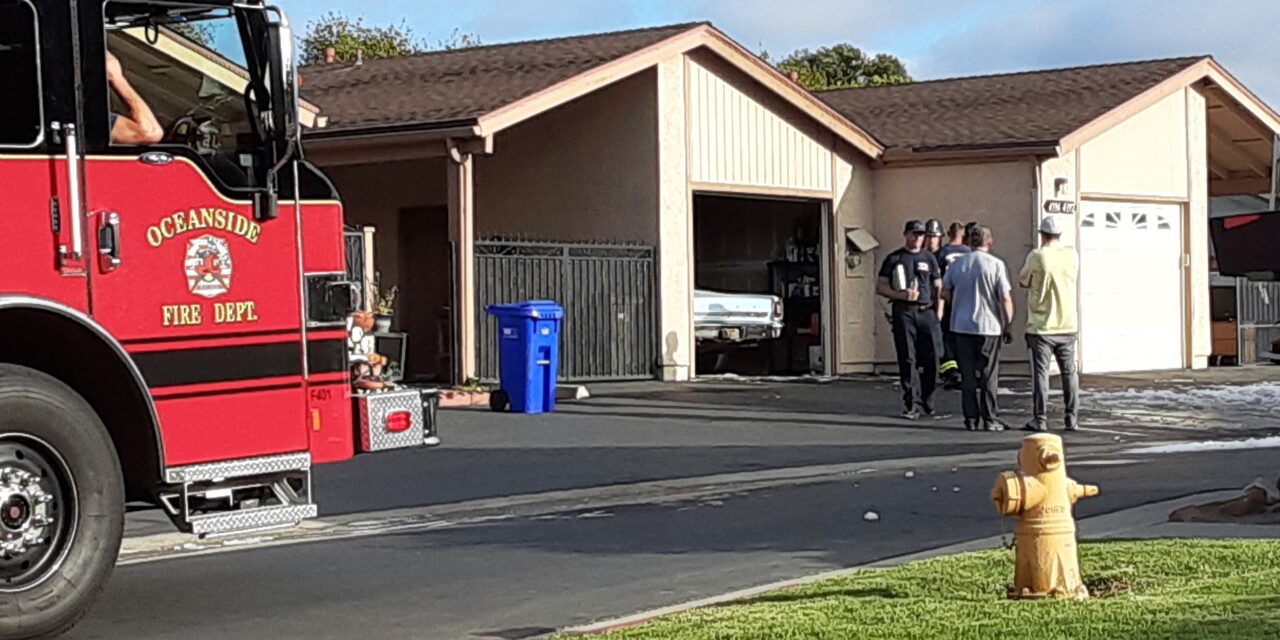 Vehicle fire contained in Oceanside garage