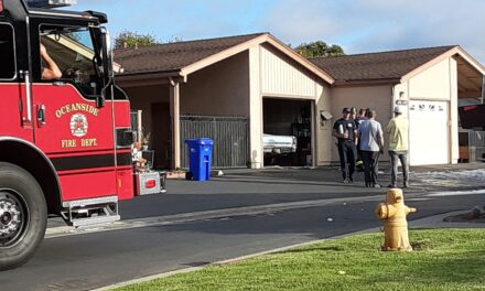 Vehicle fire contained in Oceanside garage