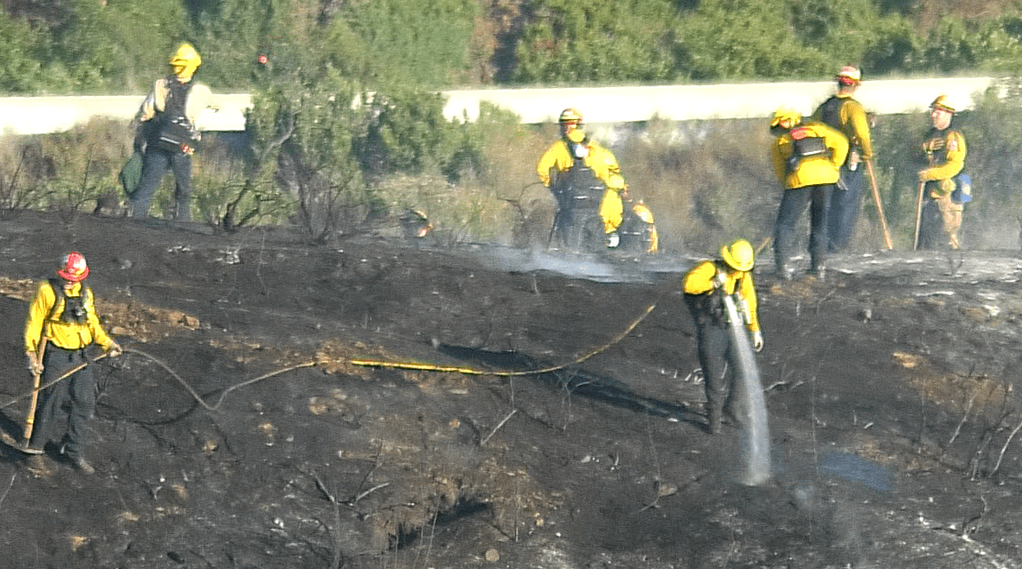 Oceanside firefighters contain fast-moving brush fire near homes