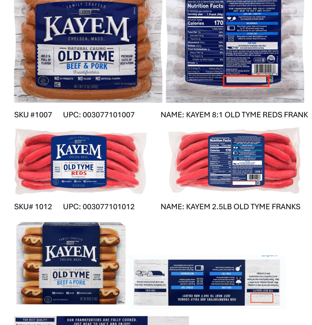 Kayem Foods recalls meat, poultry over temperature concerns